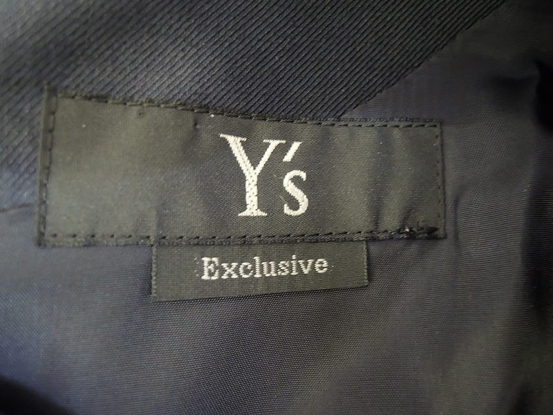 Y's ワイズ ノースリーブドットワンピース 40 YQ-D76-142 ネイビー 毛100% キュプラ100%_画像3