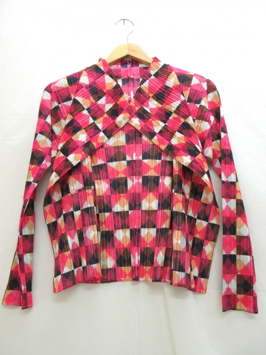 PLEATS PLEASE プリーツプリーズ プリーツ総柄シャツ Shirt 3 PP33-JO756 ポリエステル100% ISSEY MIYAKE イッセイミヤケ_画像1