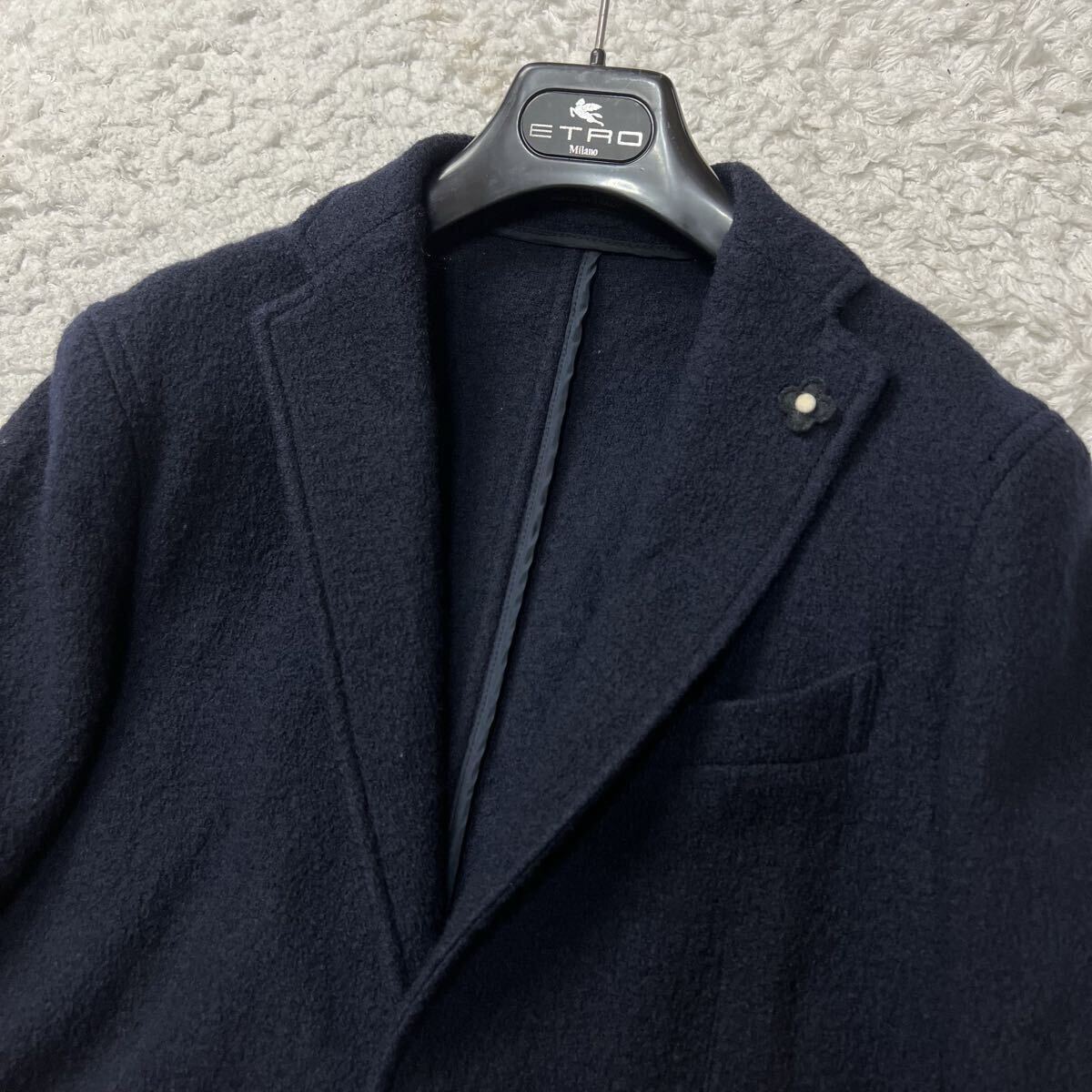 【未使用級】TAGLIATORE タリアトーレ テーラードジャケット アンコン仕立て パイル生地 ウール100% イタリア製 Lサイズ_画像3