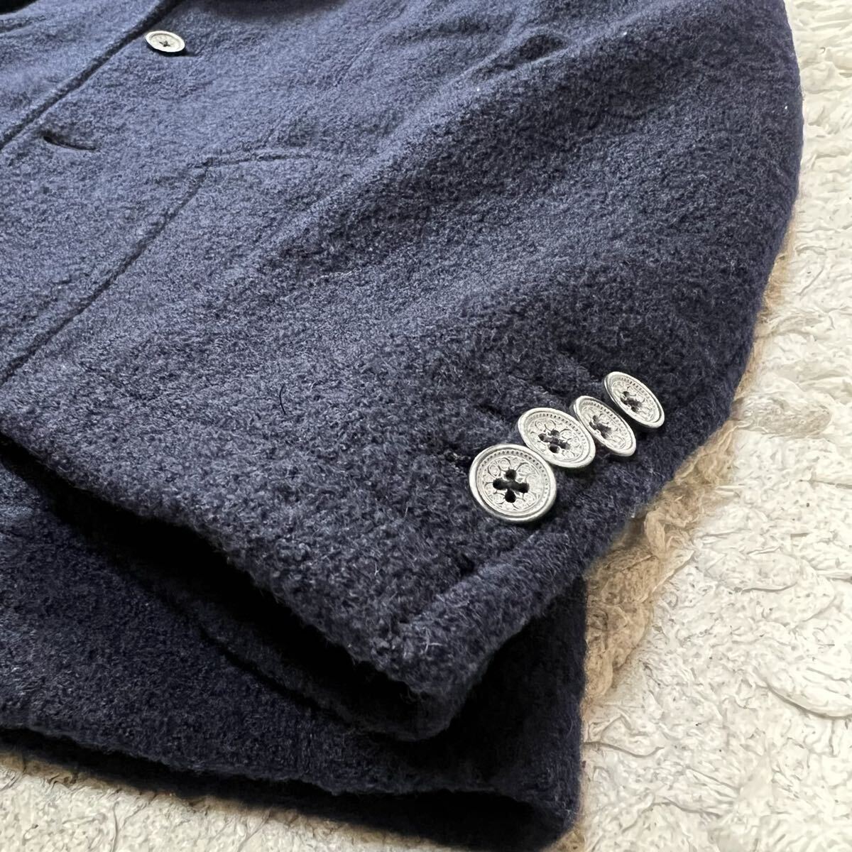 【未使用級】TAGLIATORE タリアトーレ テーラードジャケット アンコン仕立て パイル生地 ウール100% イタリア製 Lサイズ_画像4