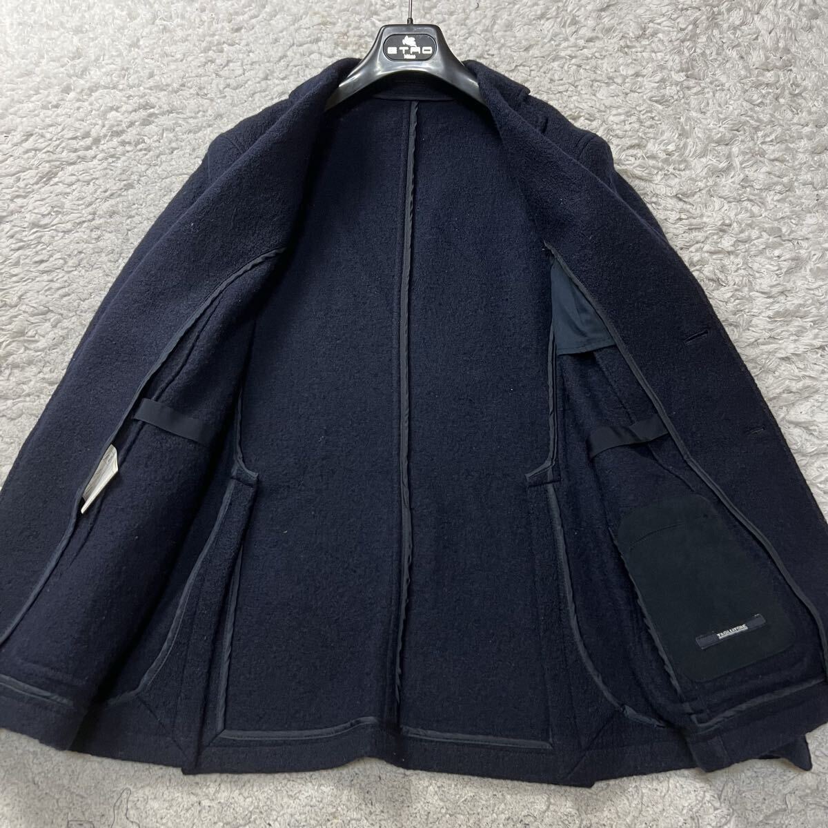 【未使用級】TAGLIATORE タリアトーレ テーラードジャケット アンコン仕立て パイル生地 ウール100% イタリア製 Lサイズ_画像9