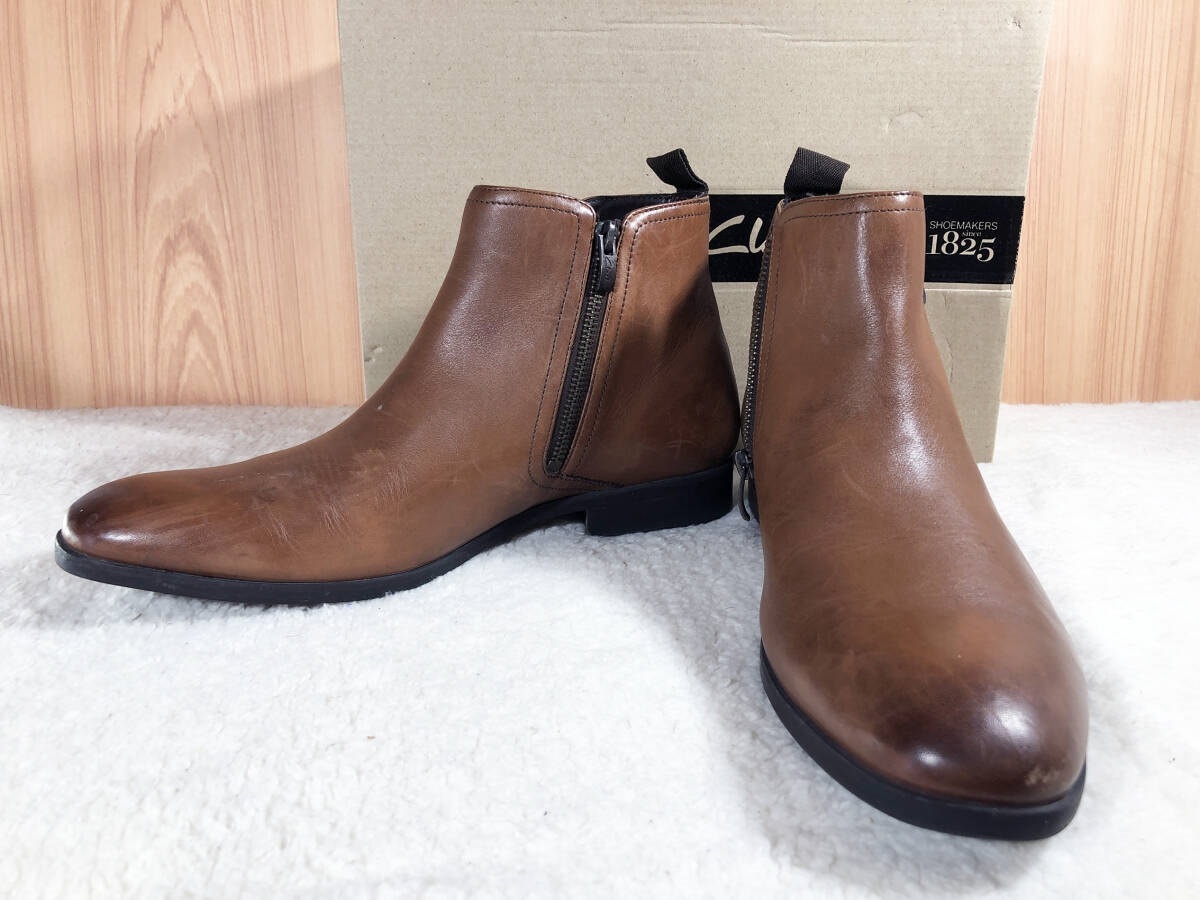 Clarks クラークス　レザーブーツ　箱有り　8.5表記　日本サイズ26.5cm　中古品_画像1