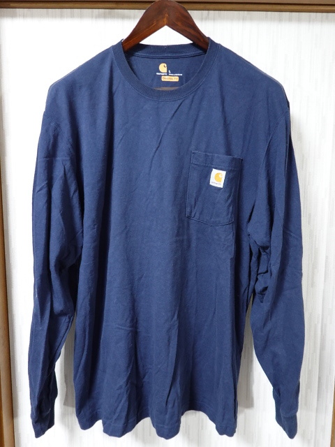 ●carhartt カーハート 長袖ポケットTシャツ L●1127●_画像1
