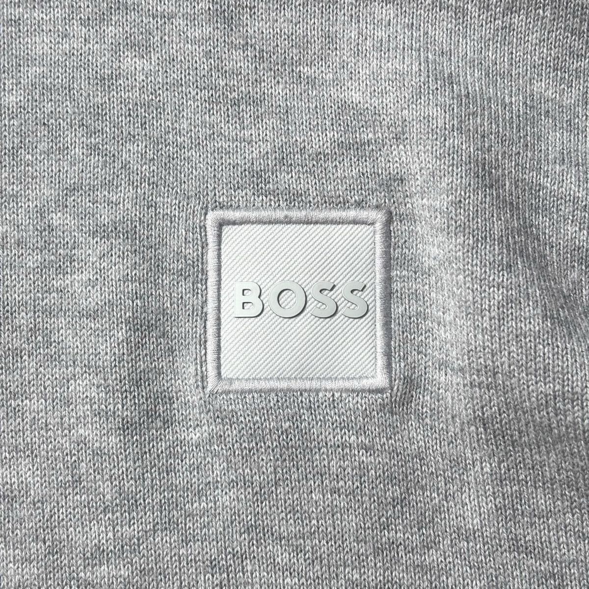 極美品/希少!XL HUGO BOSS 長袖 ニット●現行タグ カシミヤ混 タートルネック ロゴパッチ ハイネック セーター グレー メンズ ヒューゴボス_画像7