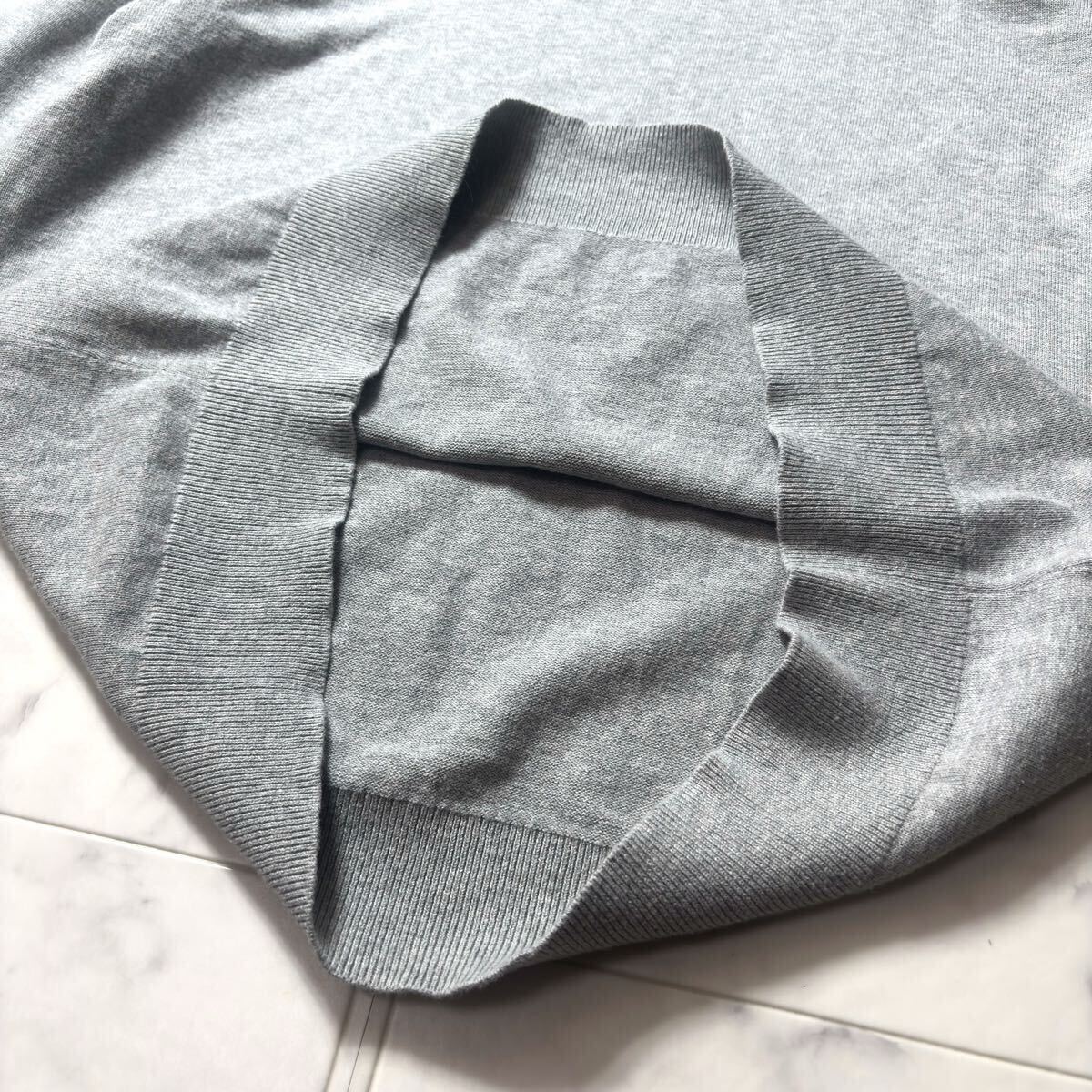 極美品/希少!XL HUGO BOSS 長袖 ニット●現行タグ カシミヤ混 タートルネック ロゴパッチ ハイネック セーター グレー メンズ ヒューゴボス_画像8