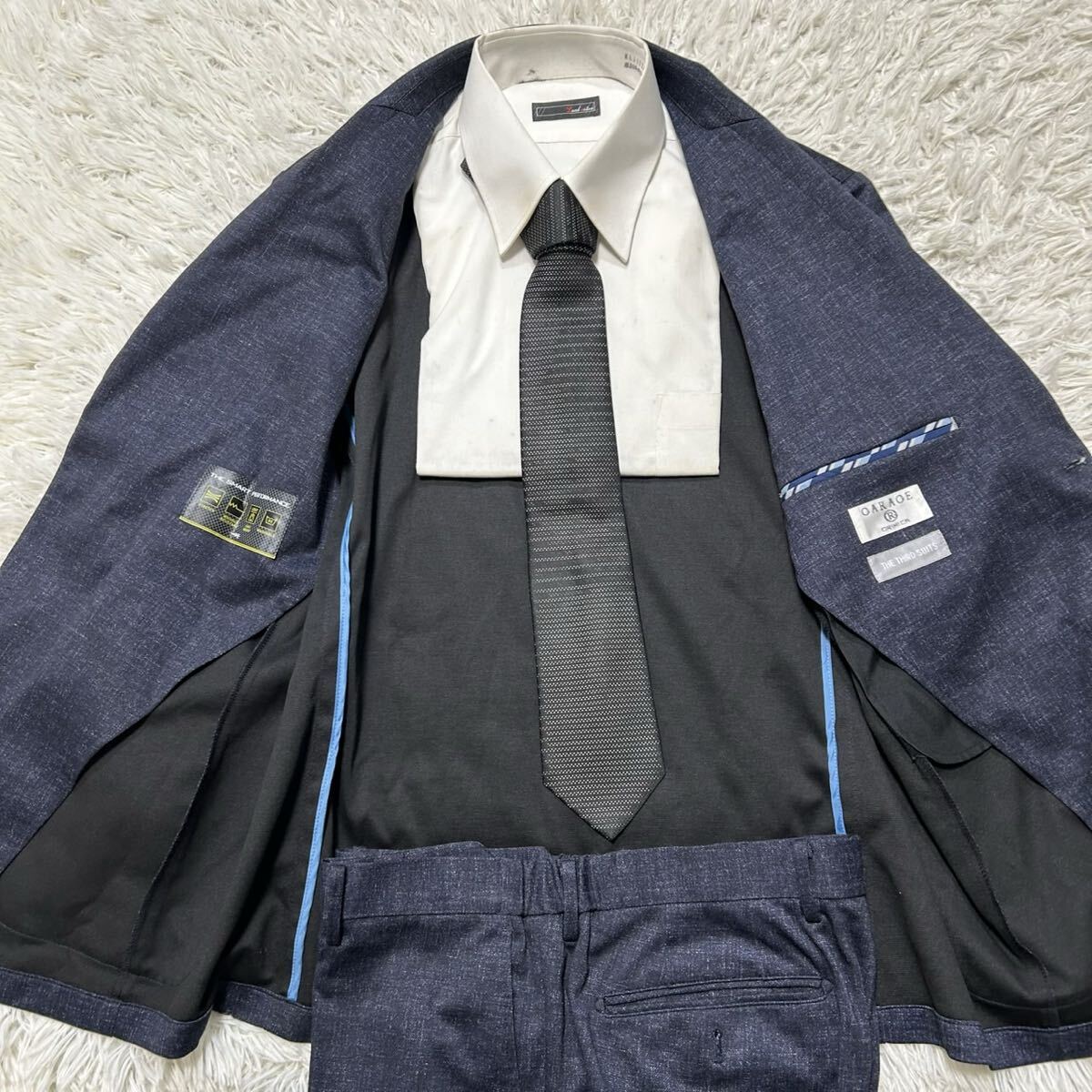 希少XL〜XXL相当!!!オリヒカ【機能性の逸品】ORIHICA スーツ　セットアップ　テーラードジャケット　ストレッチ　ネイビー_画像5