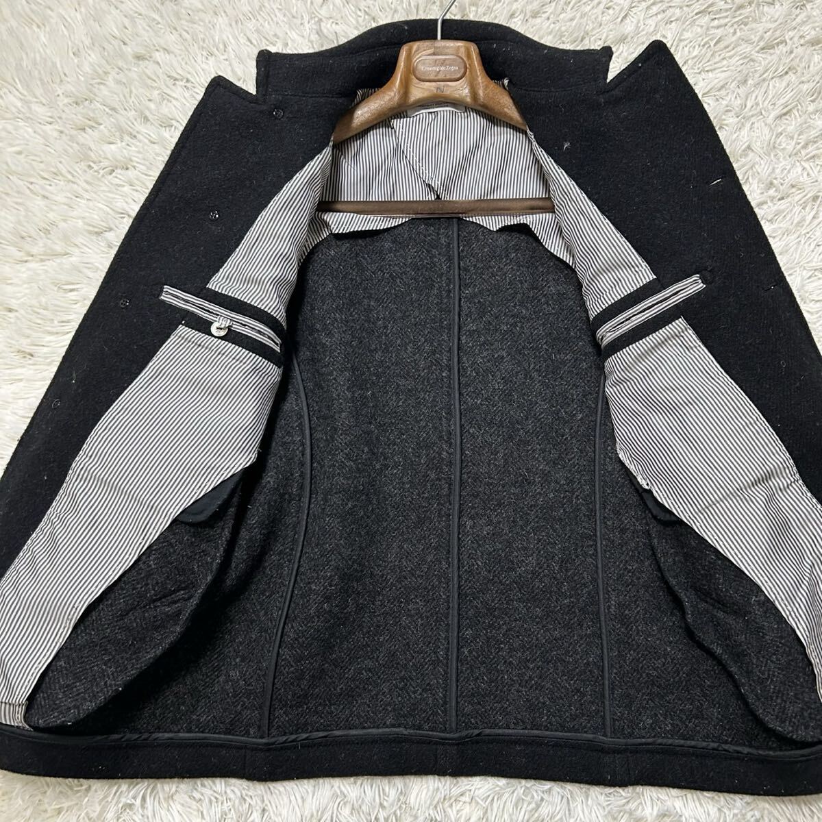 エディフィス【人気の一着】EDIFICE コート　アウター　くるみボタン　グレー　M位_画像5