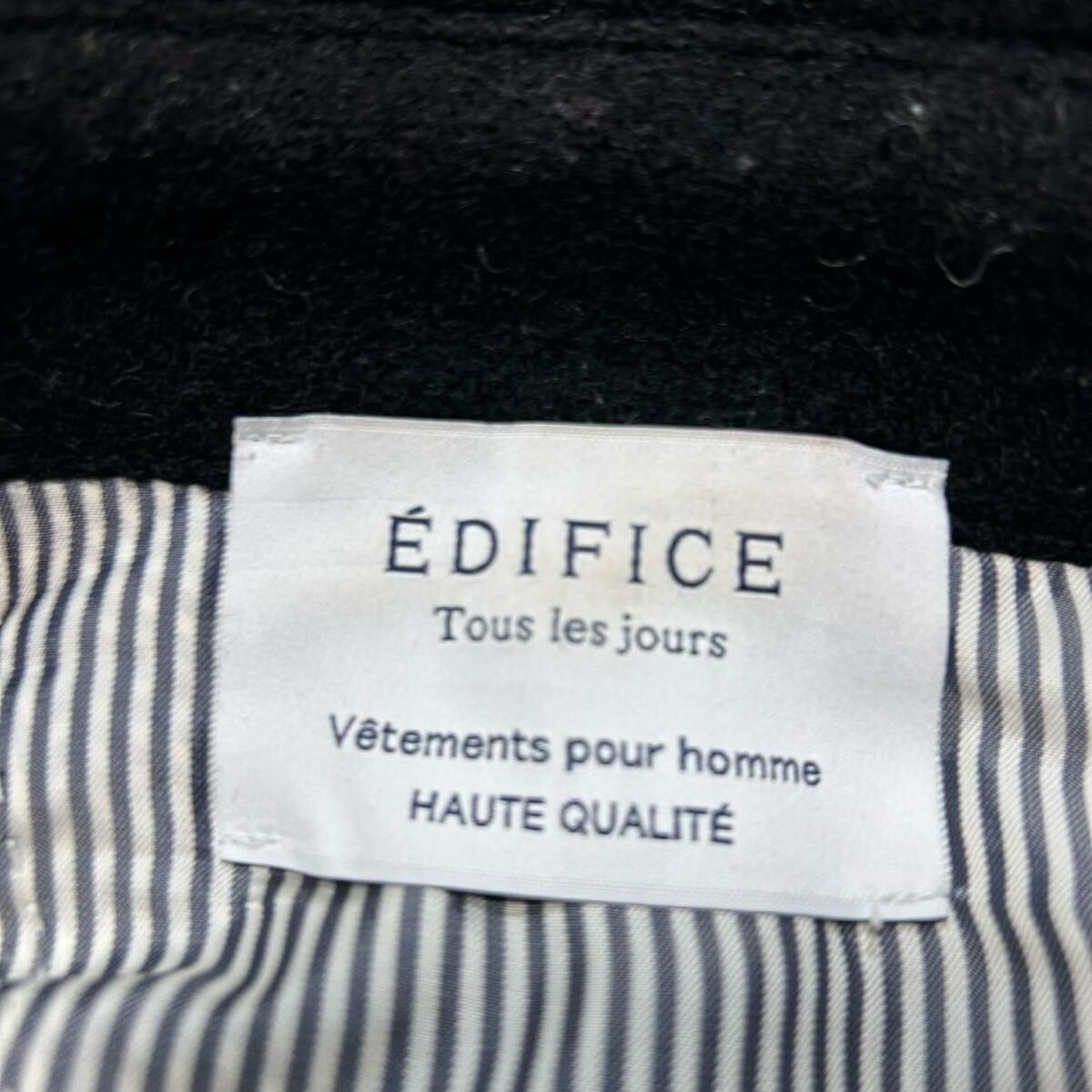 エディフィス【人気の一着】EDIFICE コート　アウター　くるみボタン　グレー　M位_画像6