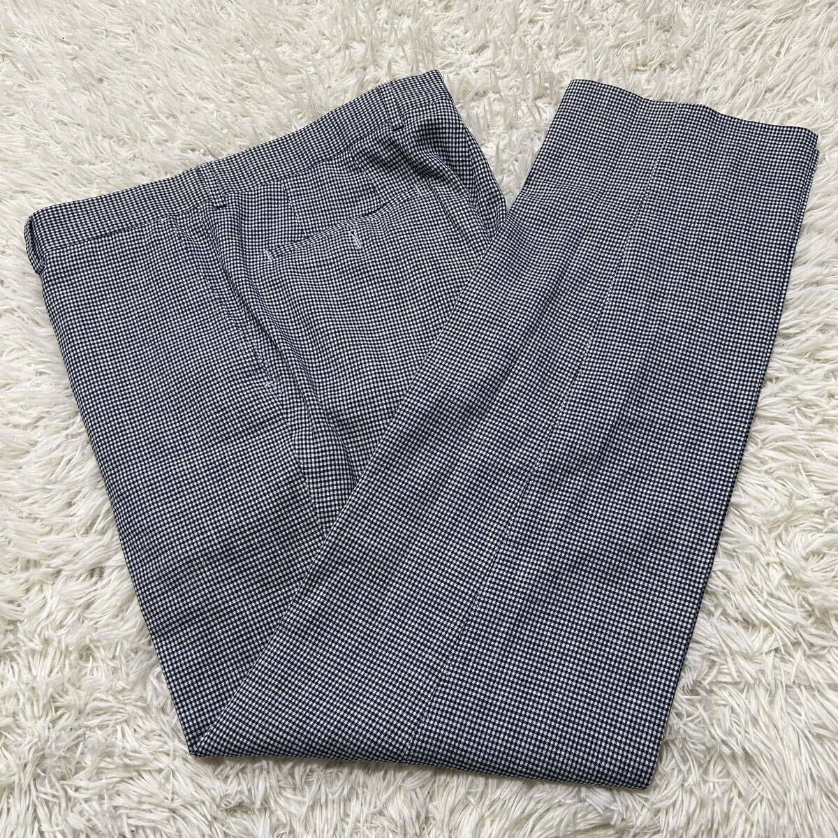 希少XL〜XXL相当!!!ヒューゴボス　コロンボ【溢れる高級感】HUGO BOSS スーツ　セットアップ　ジャケット　チェック　ネイビー　ホワイト_画像10