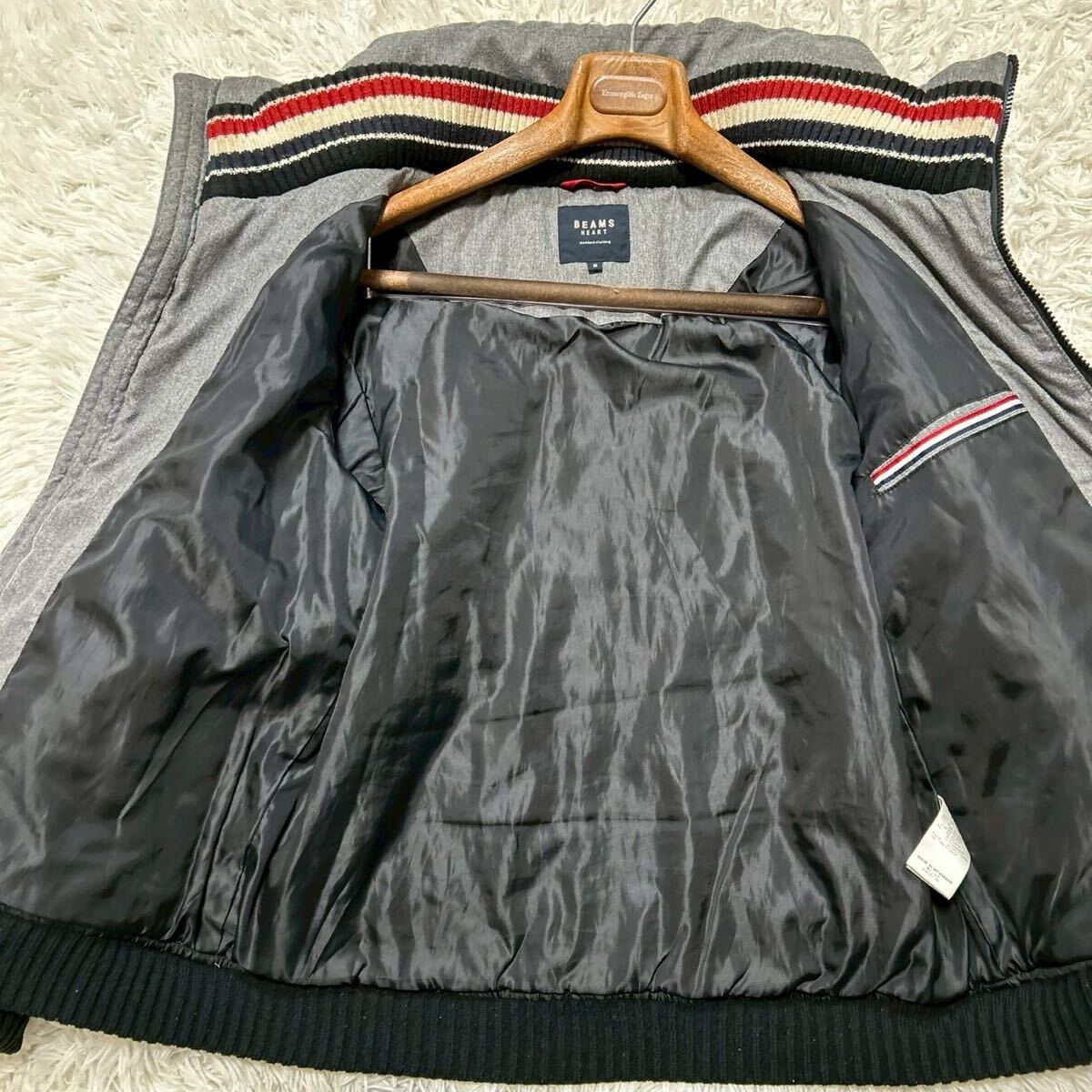 ビームスハート【人気の一着】BEAMS HEART ダウンジャケット アウター 中綿 キルティング グレー M_画像7