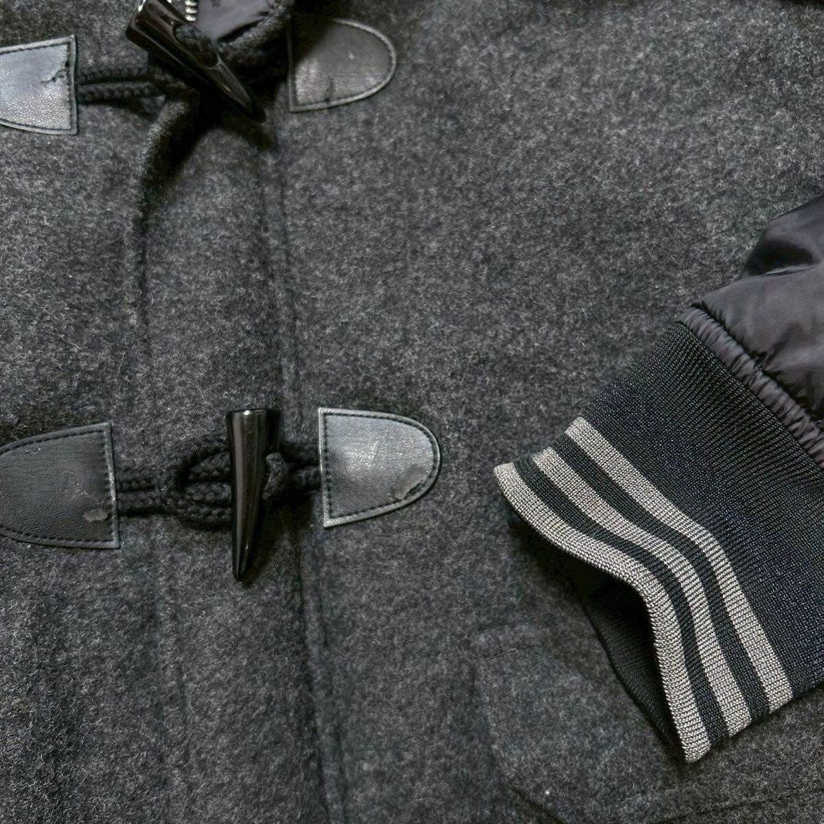 極上ダウン80%!!!アルマーニエクスチェンジ【肉厚な逸品】ARMANI EXCHANGE ダウンジャケット ダッフルコート キルティング グレー M〜L位_画像5