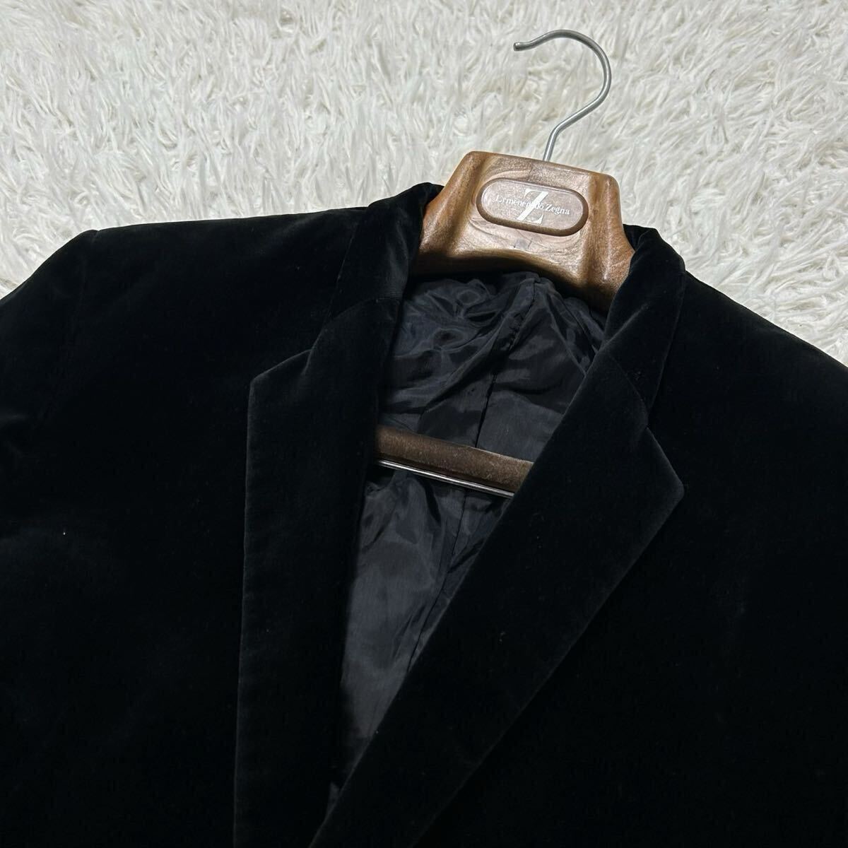 美品!!!エンポリオアルマーニ JOHNY LINE【極上のベロア】EMPORIO ARMANI テーラードジャケット　ベルベット　ブラック　S〜M位_画像3