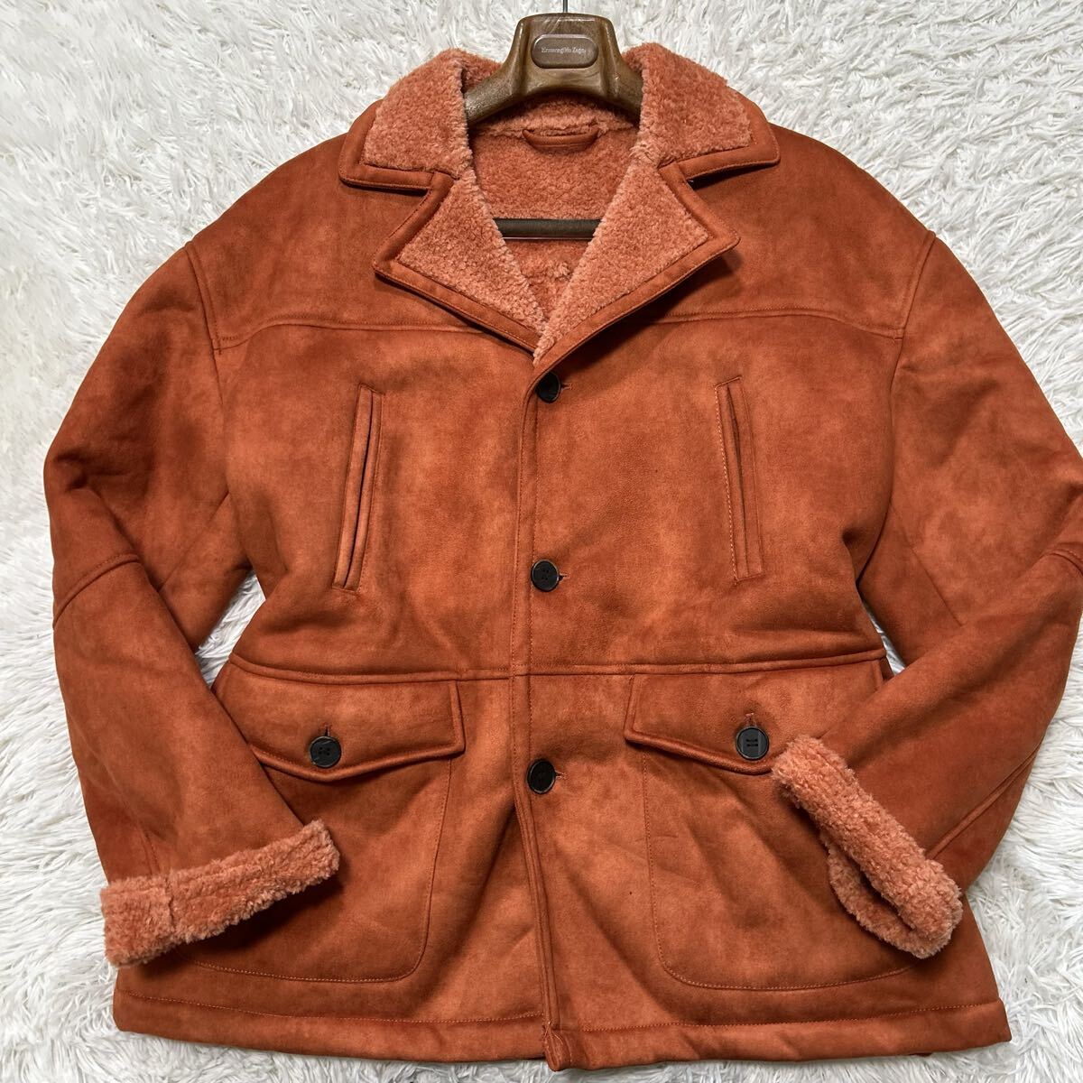 希少XXL〜XXXL相当!!!ザラ【幻のカラー】ZARA ムートンコート アウター ジャケット ボア オレンジ_画像2