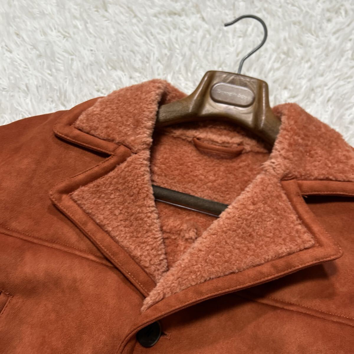 希少XXL〜XXXL相当!!!ザラ【幻のカラー】ZARA ムートンコート アウター ジャケット ボア オレンジ_画像3