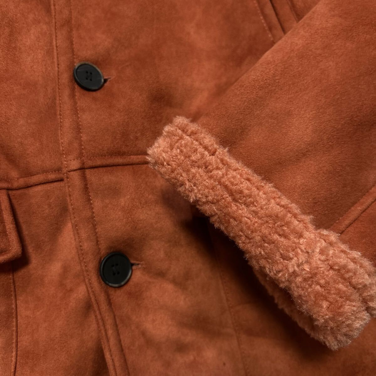 希少XXL〜XXXL相当!!!ザラ【幻のカラー】ZARA ムートンコート アウター ジャケット ボア オレンジ_画像4