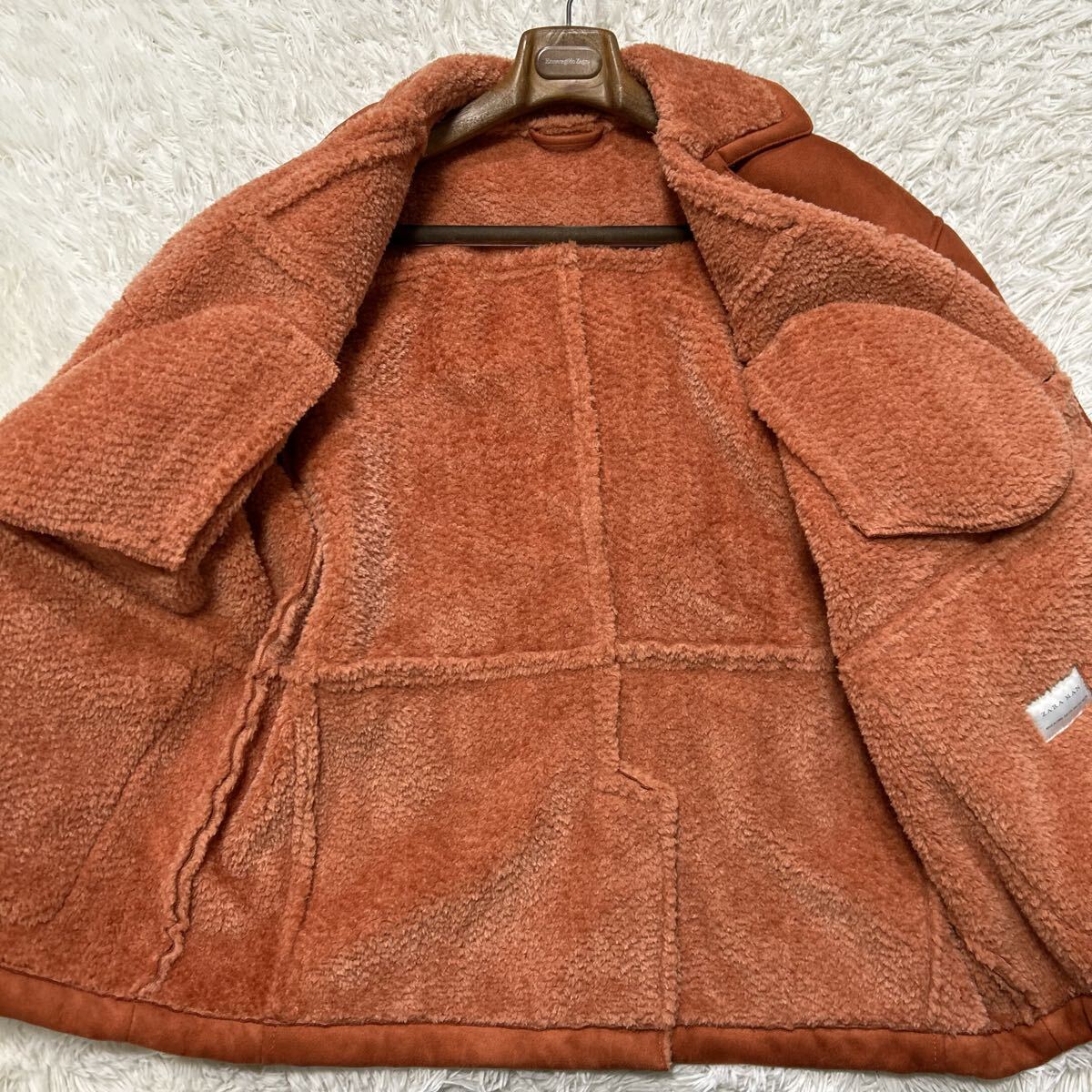希少XXL〜XXXL相当!!!ザラ【幻のカラー】ZARA ムートンコート アウター ジャケット ボア オレンジ_画像5