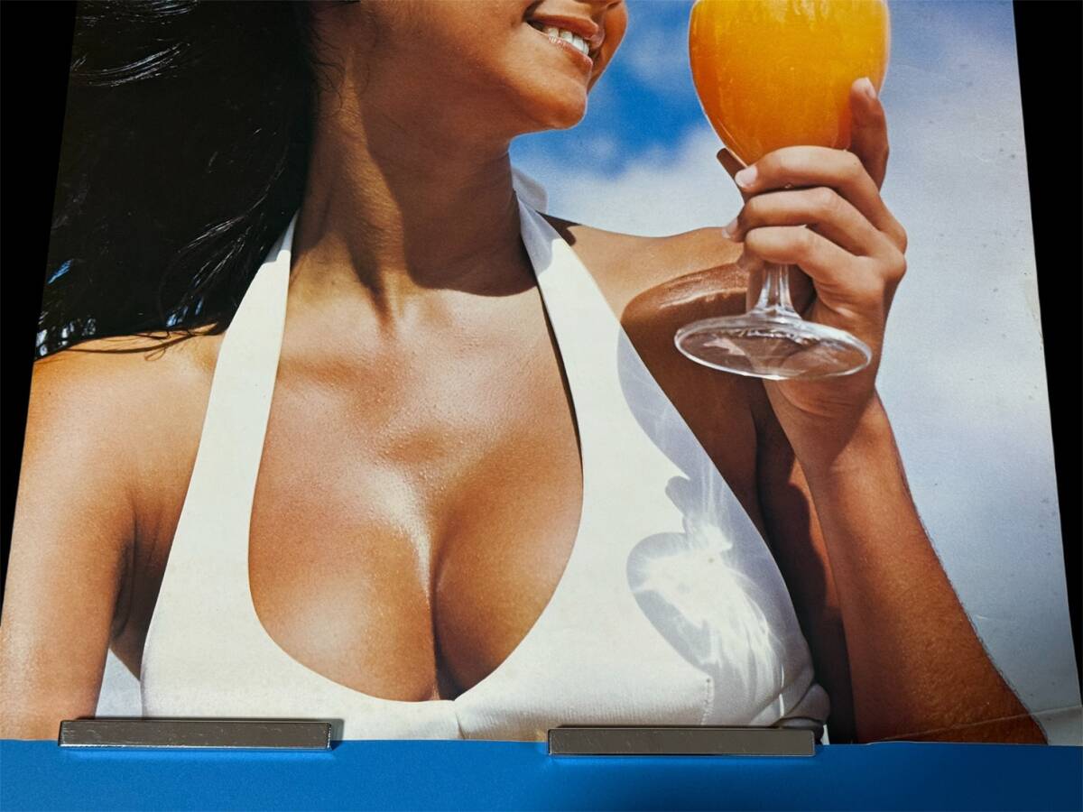 当時物 アグネスラム オレンジジュース 白ビキニ ポスター 585×515mm_画像4