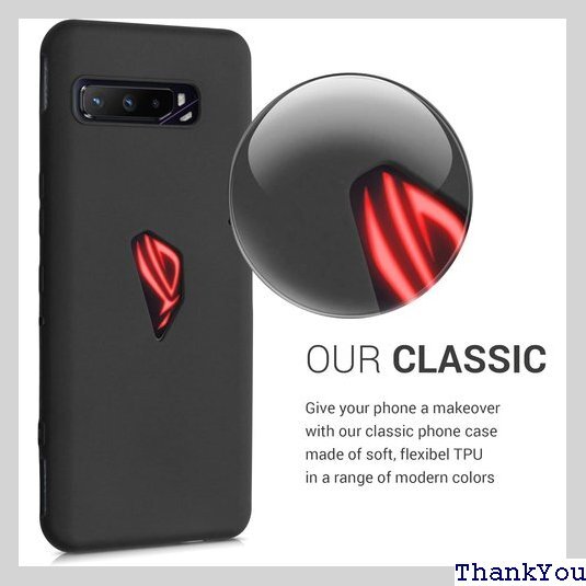 kwmobile スマホケース ASUS ROG Ph 衝撃 滑り止め ソフト TPU シリコン - 黒色マット 115_画像3
