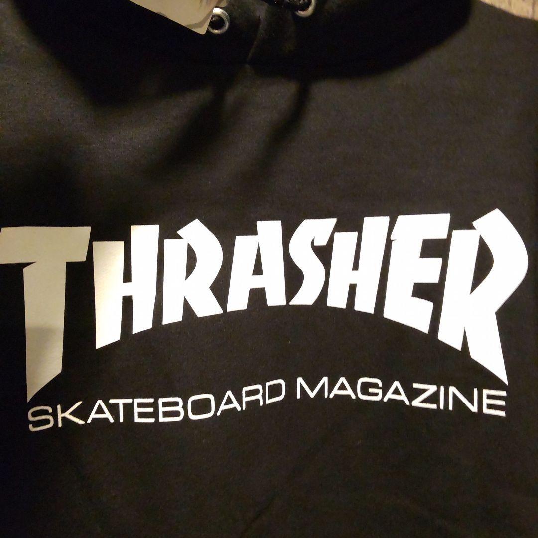 新品タグ付き THRASHER ブラック パーカー スラッシャー L_画像3