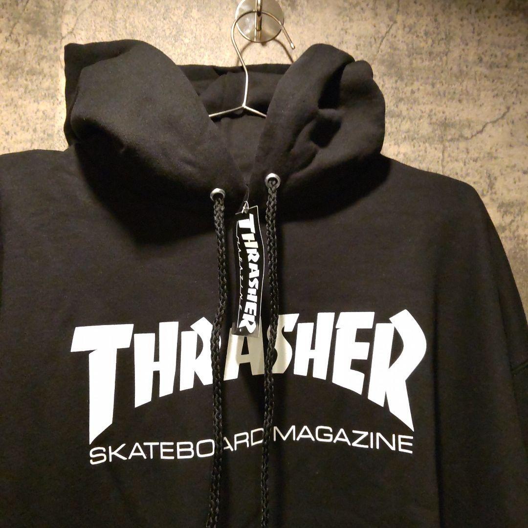 新品タグ付き THRASHER ブラック パーカー スラッシャー L_画像2
