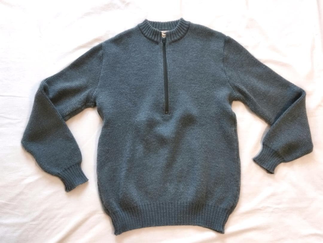 70s ニット スイス軍　ハーフジップ　ウール ヴィンテージ　セーター　M-74_画像1