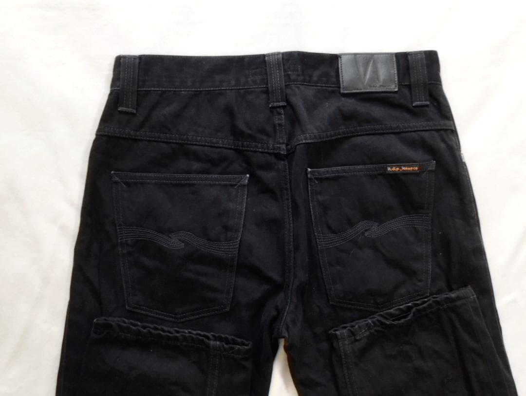 Italy製 Nudie Jeans ヌーディージーンズ ブラック W31L32_画像10