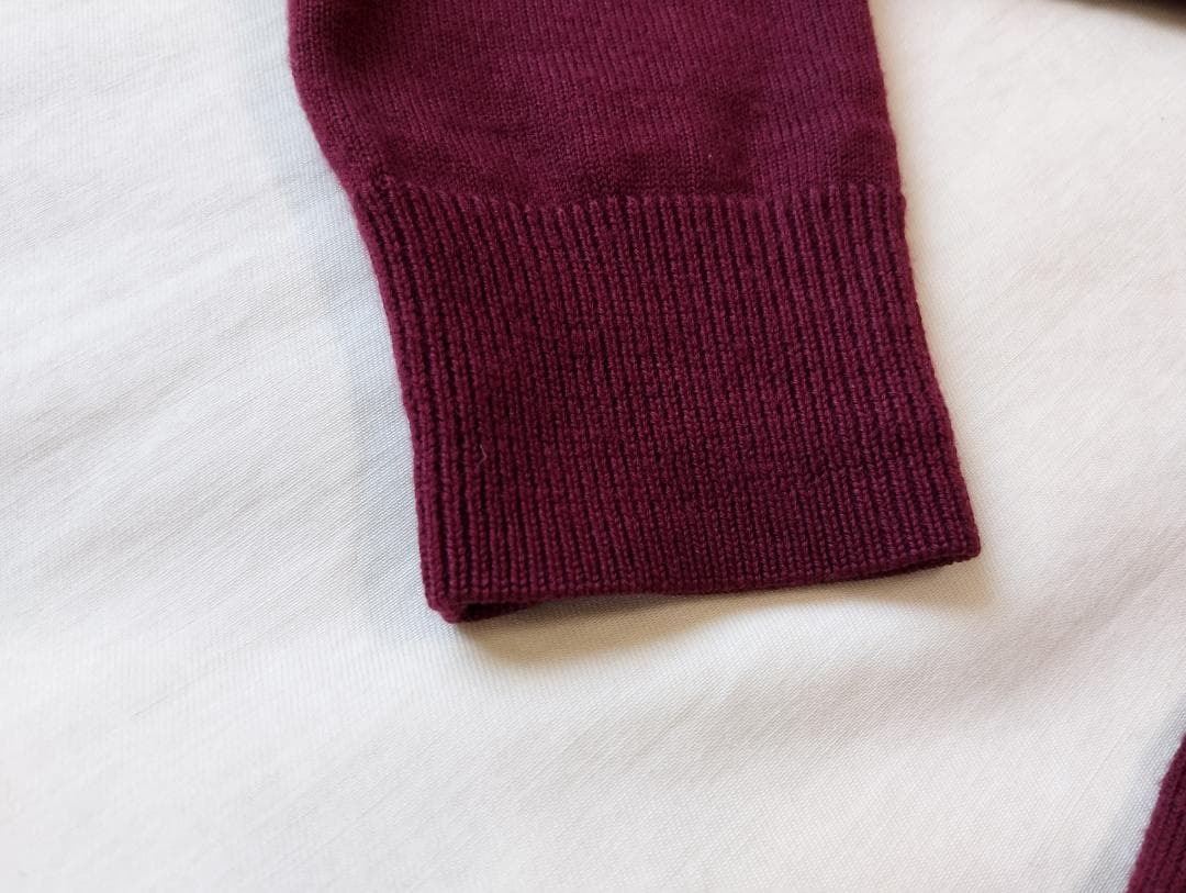 Fred Perry フレッドペリー　モックネックニット　セーター　S　臙脂_画像4