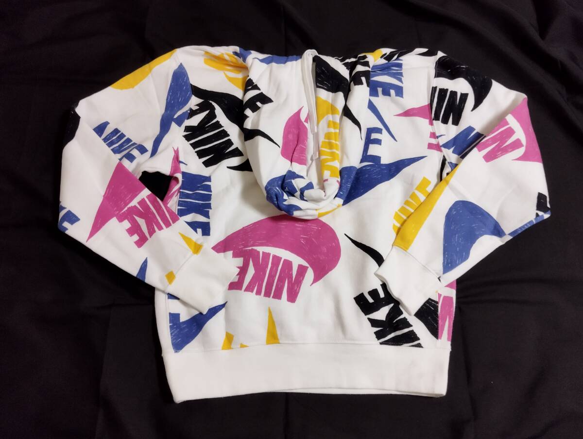 NIKE プルオーバーパーカー フーディ ロゴ 総柄 S_画像5