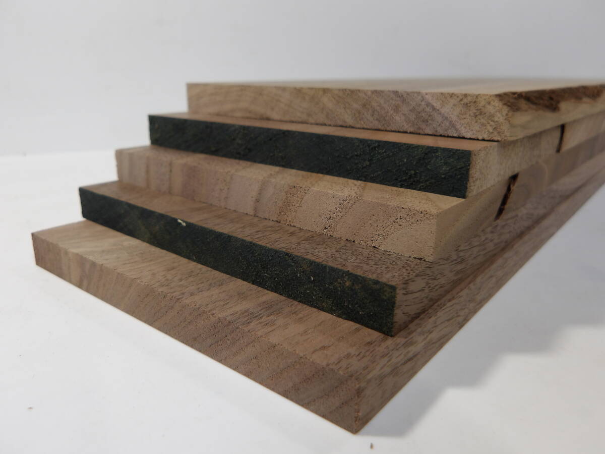 木っ端クラブ　★人気★　B級　ウォールナット　薄板　5枚入り (厚約11mm 幅約120mm)　4面プレーナー済み　DIY ハンドメイド A15_画像10