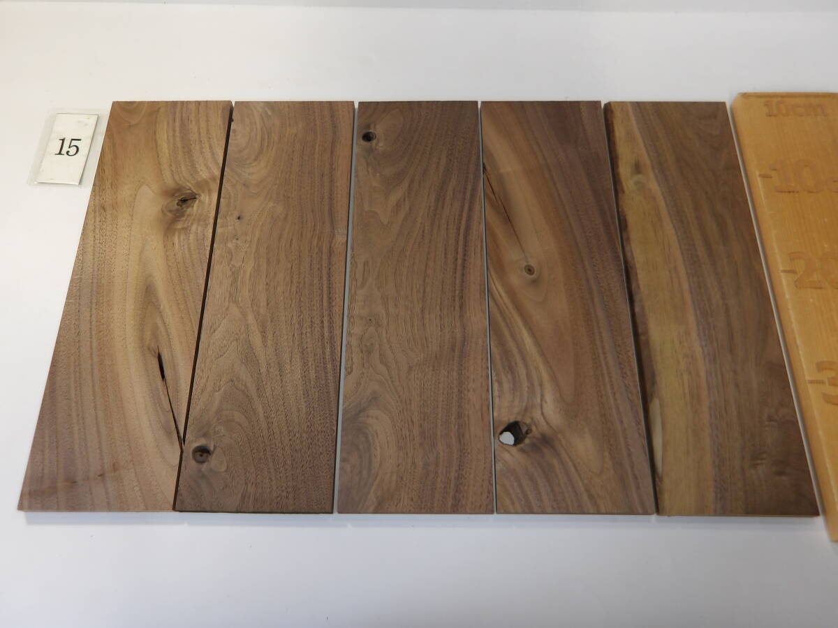 木っ端クラブ　★人気★　B級　ウォールナット　薄板　5枚入り (厚約11mm 幅約120mm)　4面プレーナー済み　DIY ハンドメイド A15_画像3