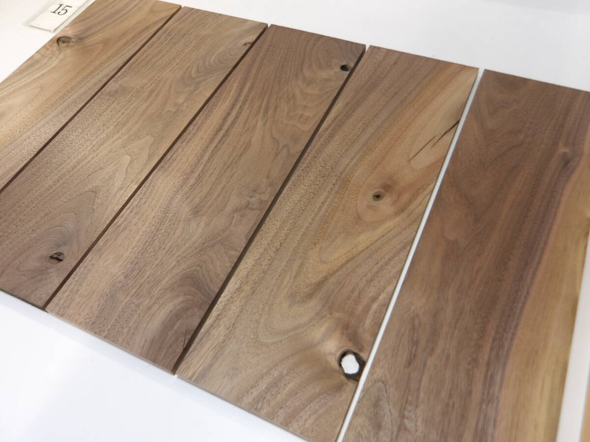 木っ端クラブ　★人気★　B級　ウォールナット　薄板　5枚入り (厚約11mm 幅約120mm)　4面プレーナー済み　DIY ハンドメイド A15_画像2