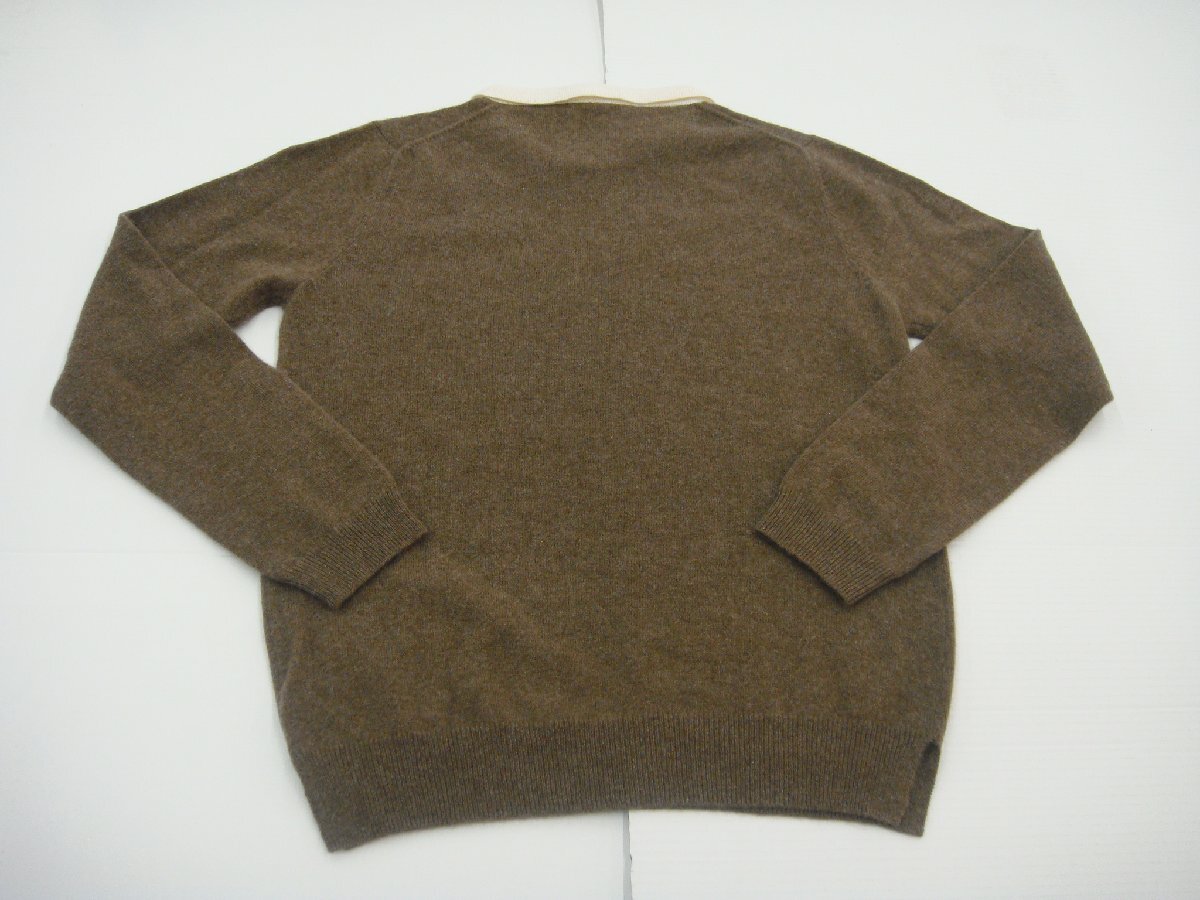 未使用品 TAKASHIMAYA 高島屋 襟付きプルオーバー カシミヤ100% 長袖ニット LLサイズ ブラウン_画像5
