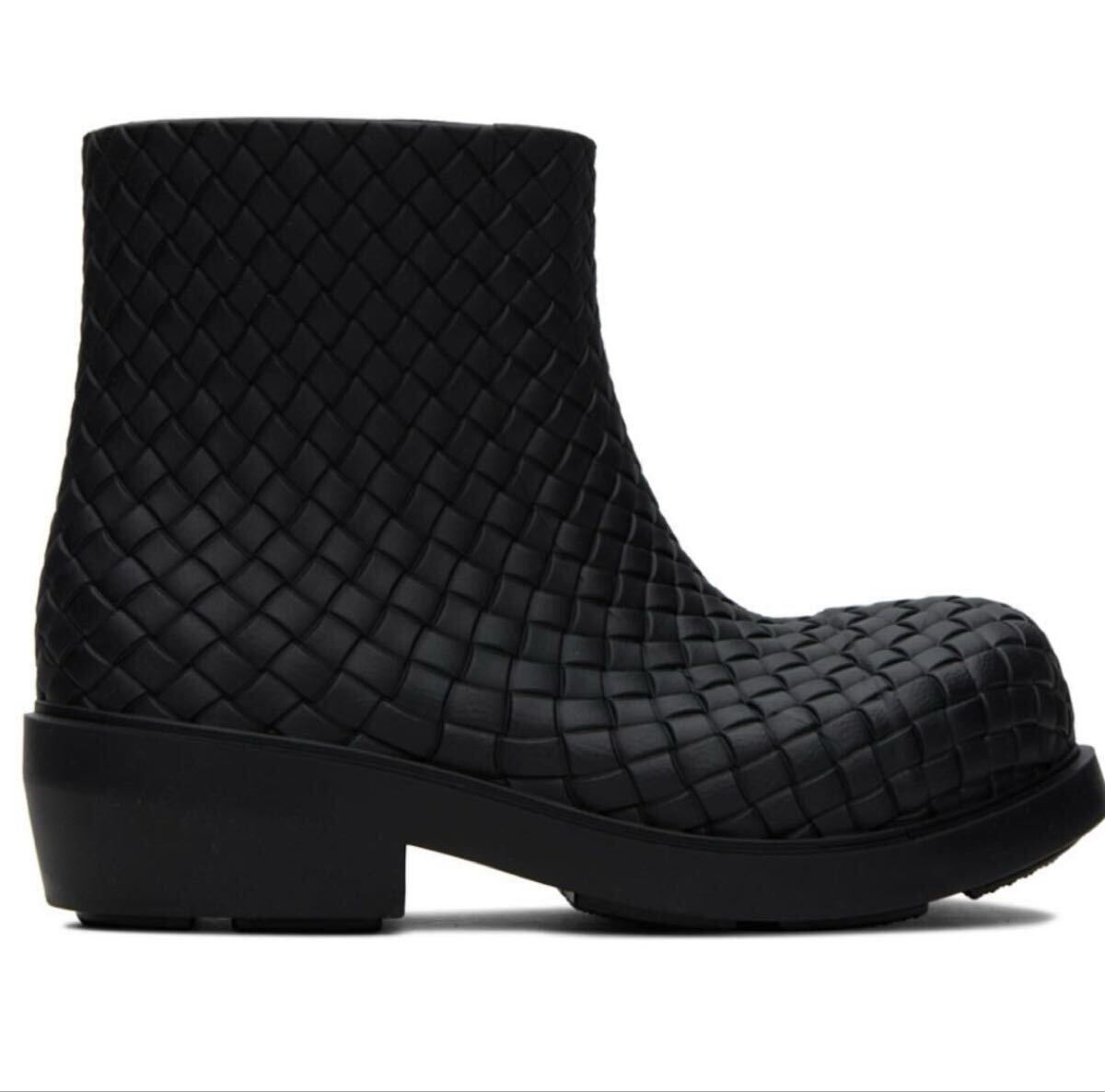 新品レア物！国内正規品！BOTTEGA VENETA ファイヤーマン アンクルブーツ ブラック イントレチャート ショートブーツ ボッテガヴェネタ_画像1