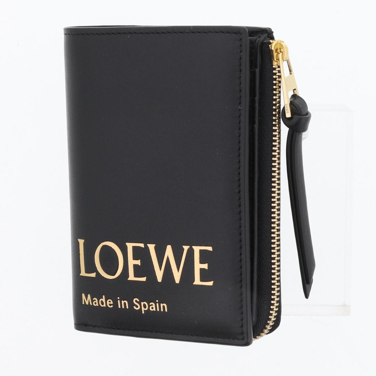 【美品】LOEWE （ロエベ） 二つ折り財布 財布 二つ折り財布(小銭入無) Black CLE0P30X01 used:A【中古】_画像2