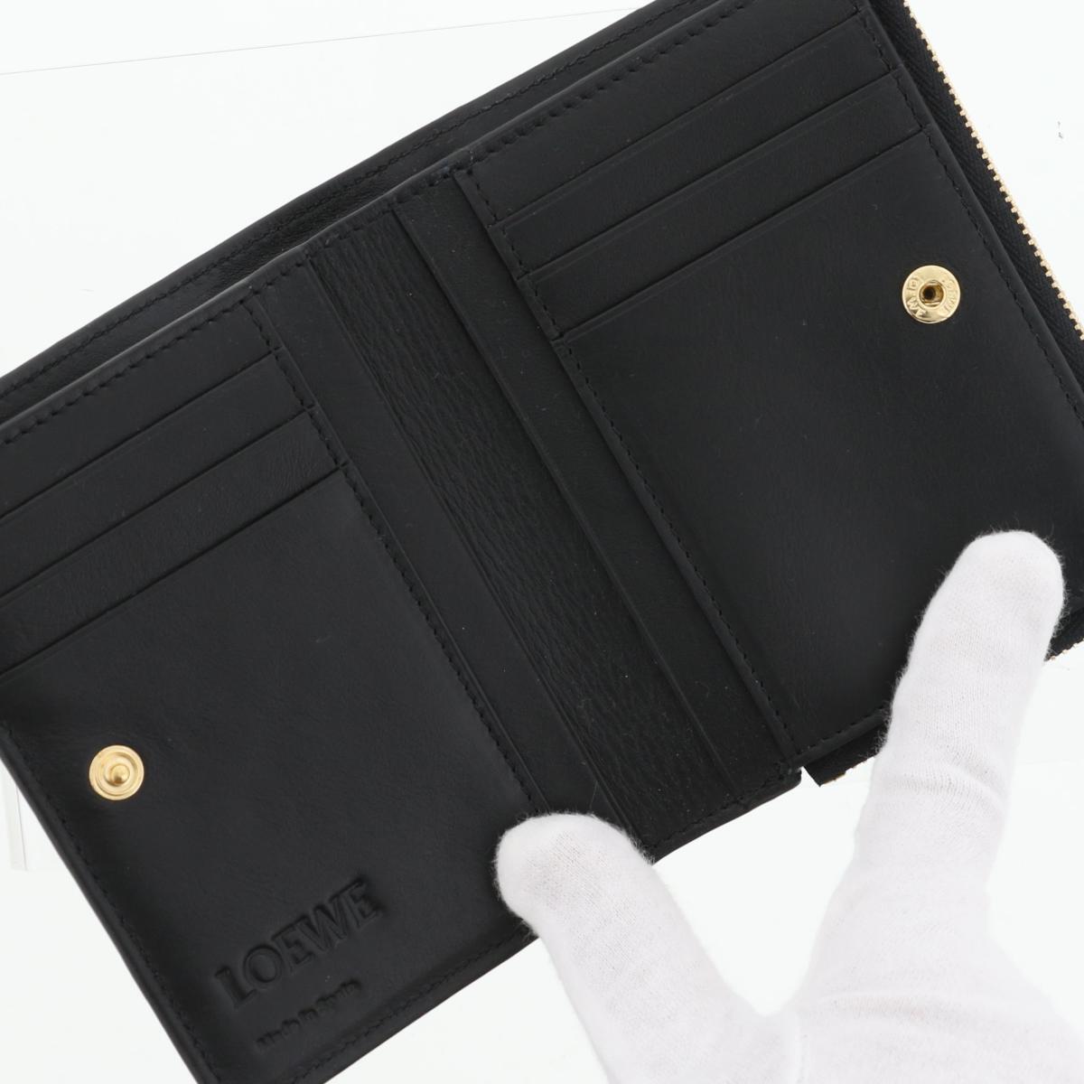 【美品】LOEWE （ロエベ） 二つ折り財布 財布 二つ折り財布(小銭入無) Black CLE0P30X01 used:A【中古】_画像5