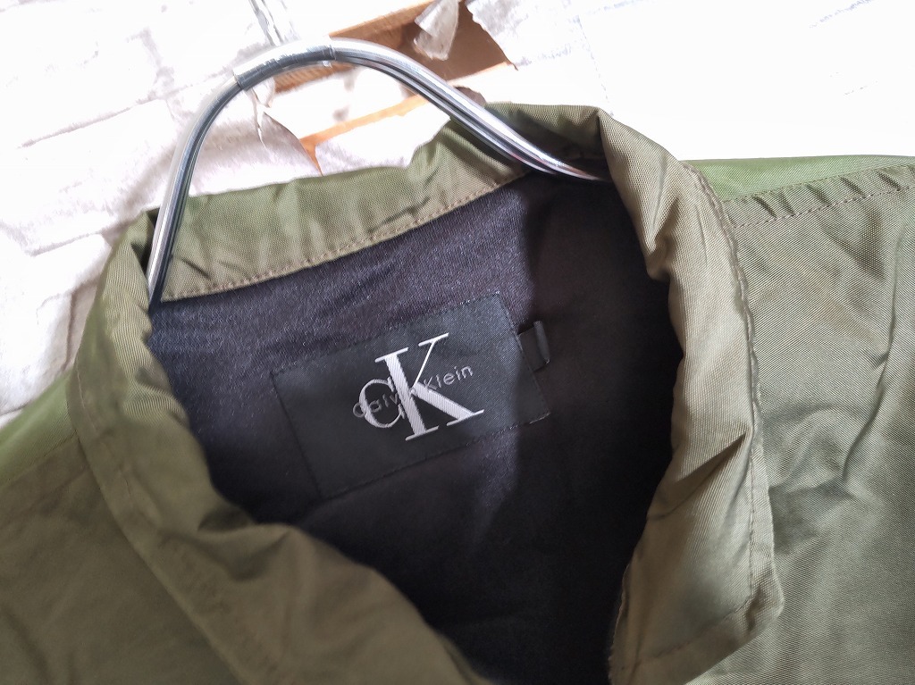 men's J626 vintage 90s デッドストック Calvin klein カルバンクライン ナイロン ジャケット M カーキ _画像4