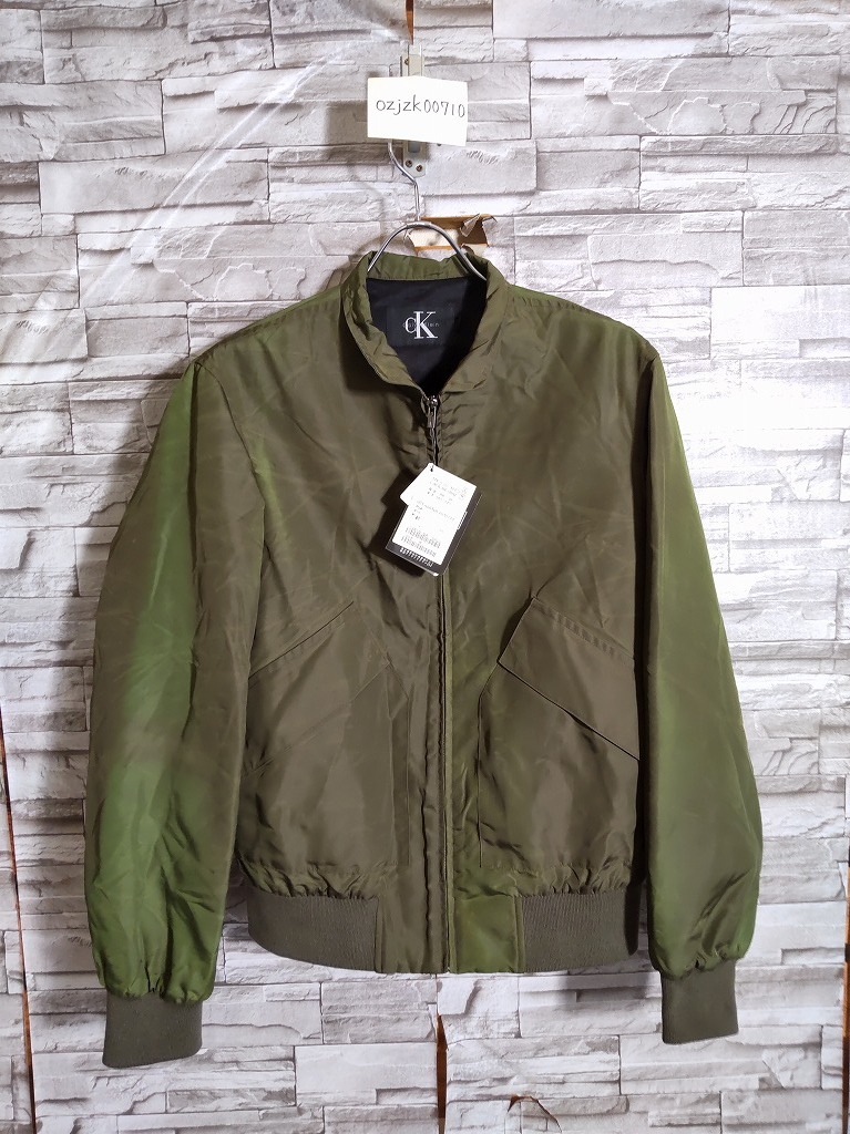 men's J626 vintage 90s デッドストック Calvin klein カルバンクライン ナイロン ジャケット M カーキ _画像2