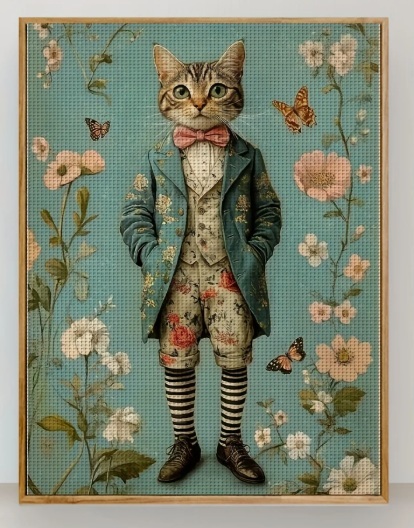 ◆クロスステッチ キット◆猫 21279 14CT 30×40cm_画像1