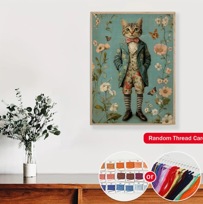 ◆クロスステッチ キット◆猫 21279 14CT 30×40cm_画像5