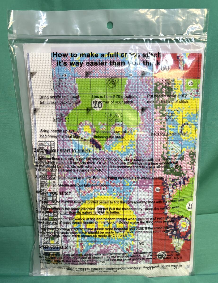 ◆クロスステッチ　キット◆猫　枠 　14CT　 40×40cm_画像3