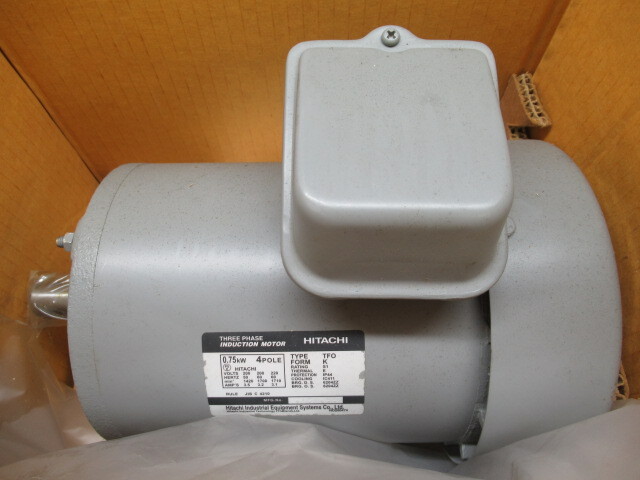 HITACHI 日立 0.75KW TFO-K 4P インダクションモータ 現状品 管理7KX1118C-C4_画像1