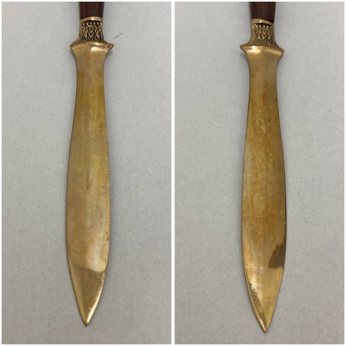 【現状品】ペーパーナイフ THAILAND NICKEL BRONZ B 22 / タイ ニッケル ブロンズ ゴールドカラー コレクション_画像7