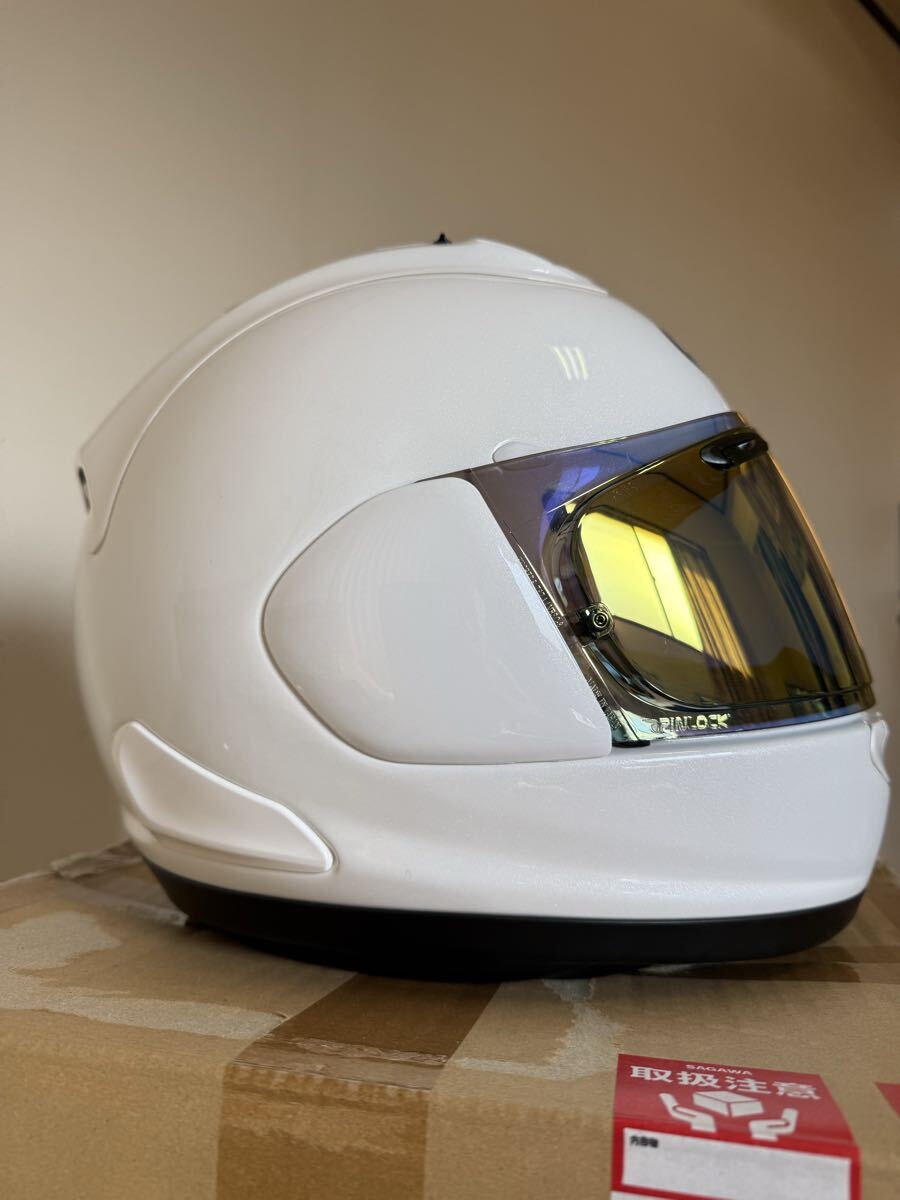 【美品】Arai アライ RX-7X グラスホワイト Lサイズ 59/60CM ミラーシールド付き_画像3