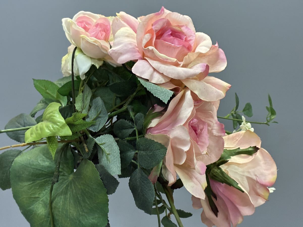 アートフラワー インテリア 造花 薔薇 置物 鉄製スタンド アイアンスタンド 置物 インテリア オブジェ バラ _画像6