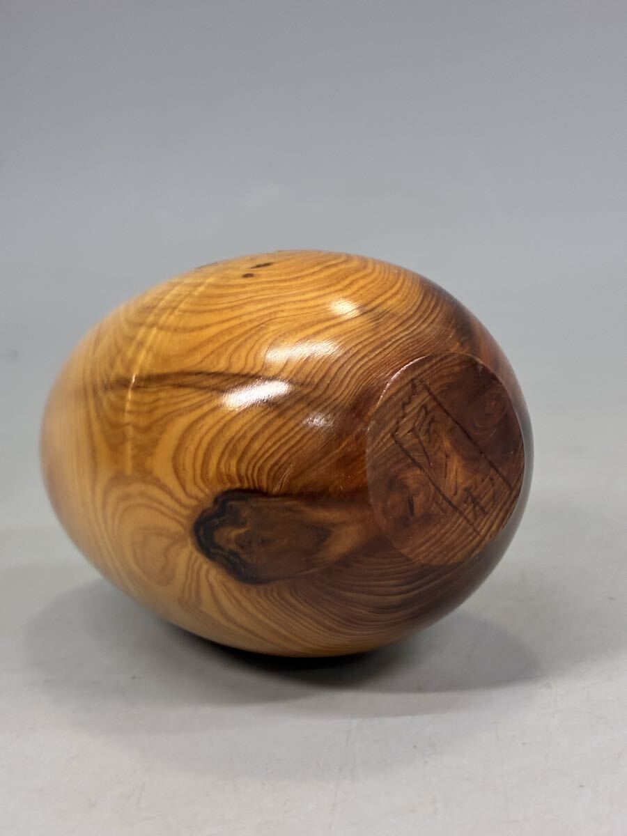 屋久杉 名木 世界遺産 置物 油木 長寿宝珠 たまご型 綺麗な年輪 瘤杢 卵形 オブジェ インテリア 天然木_画像8