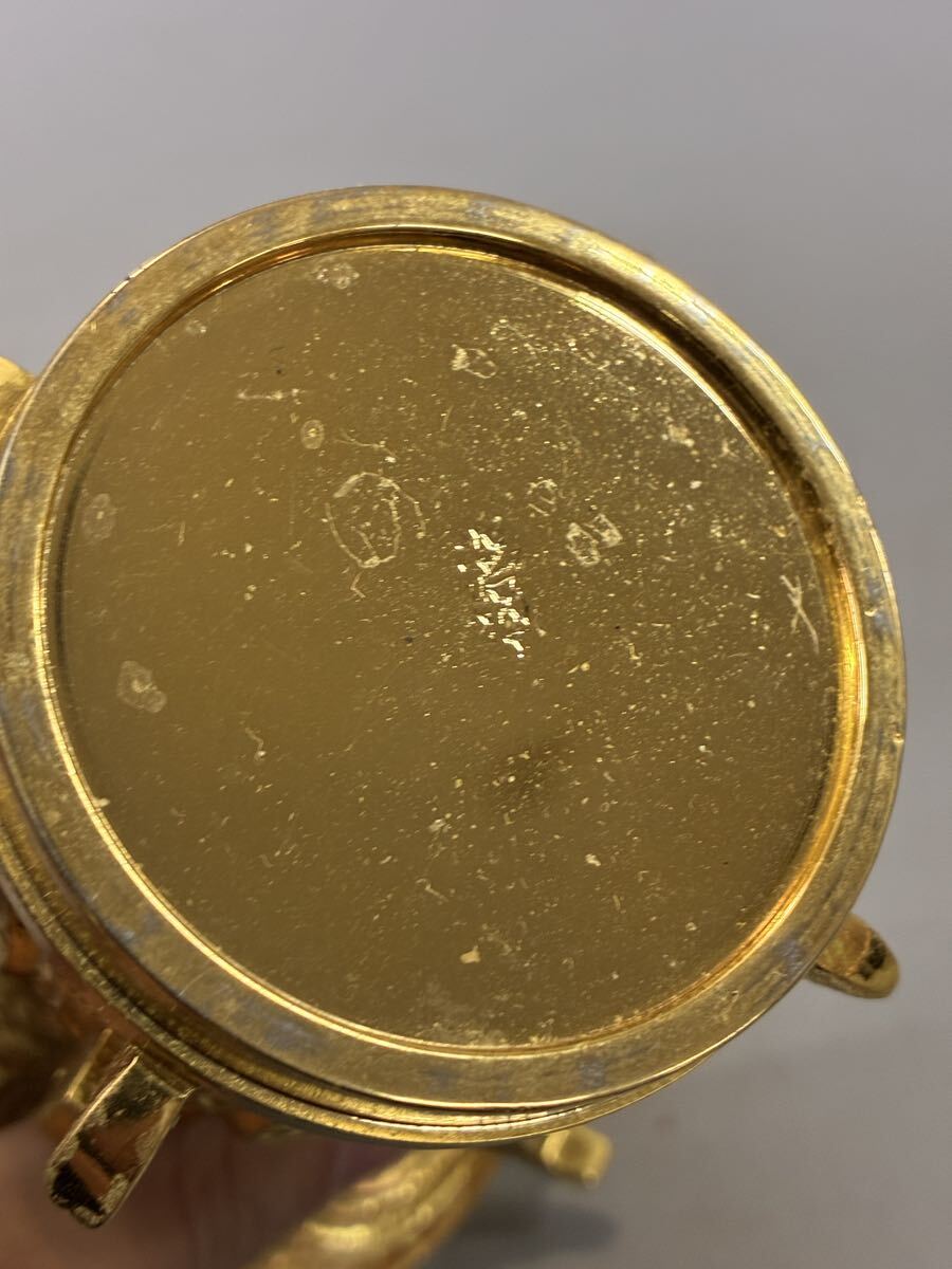 仏教美術 仏具 真鍮製 置物 仏壇 花器 花立 花瓶 一対 古美術品 置物 金属工芸_画像9