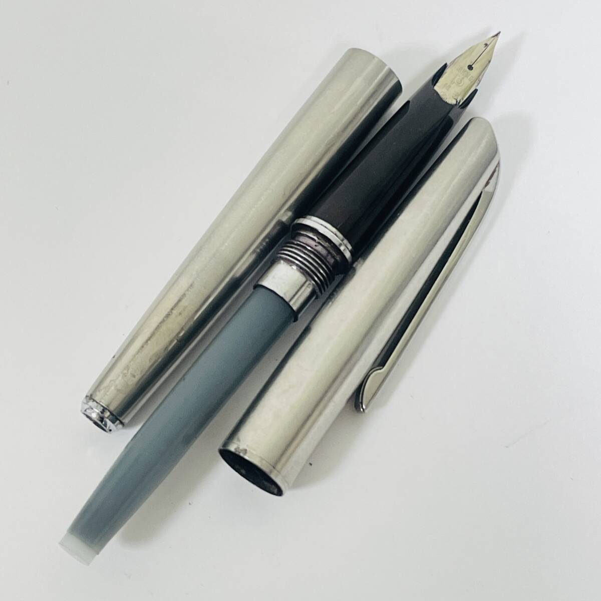 ♪【PLATINUM/プラチナ】万年筆 シルバーカラー ペン先 18KWG ホワイトゴールド★16810_画像7