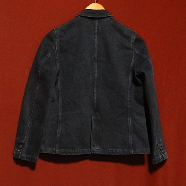 Spick&Span デザイン テーラード ブレザー デニム ジャケット ハーフ ドレスジャケット ユーズド加工 インディゴ 黒 ブラック F S ~ M 美品_画像2