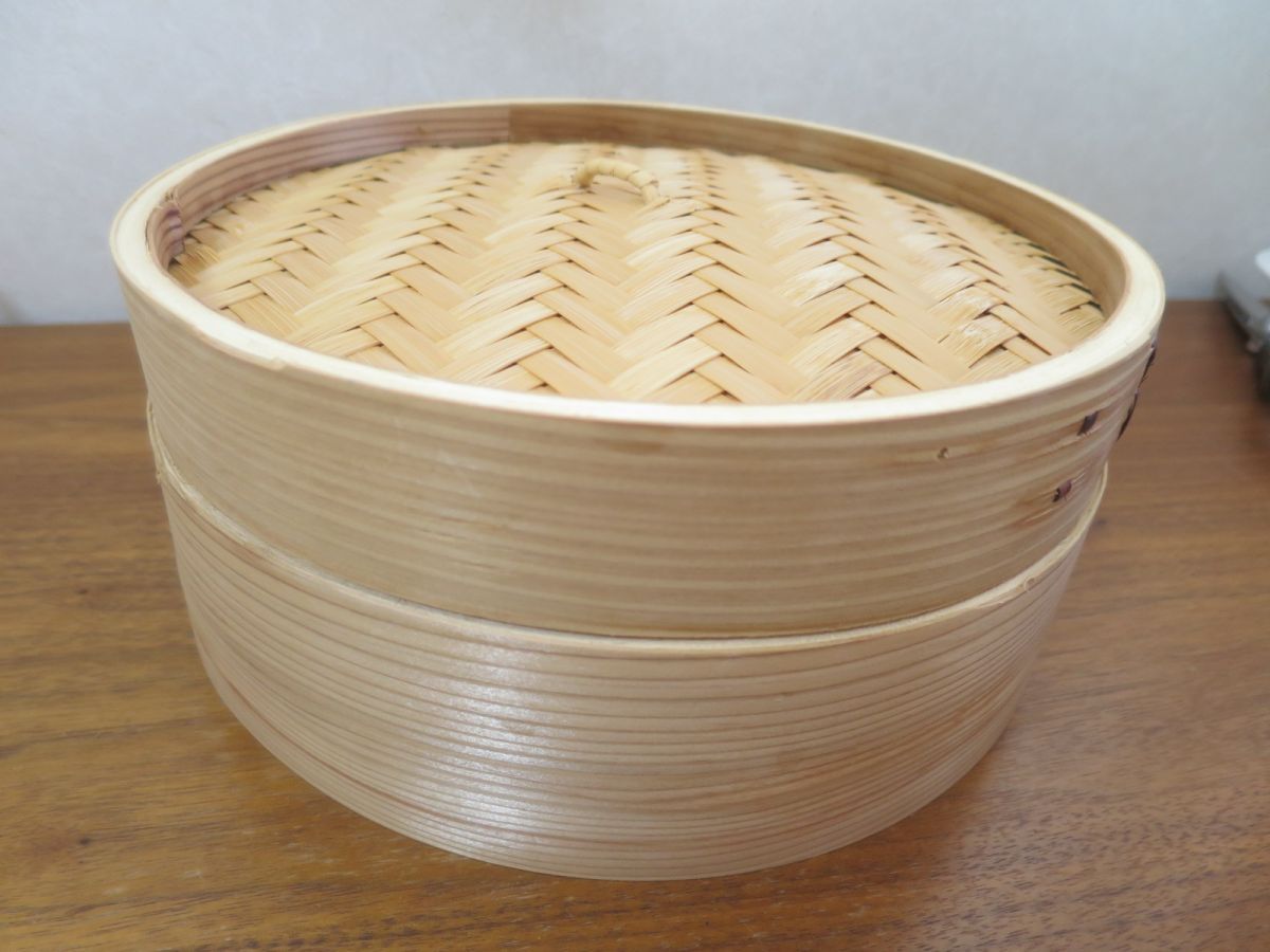 せいろ　蒸し器　竹製　直径24㎝高さ10㎝前後_画像1