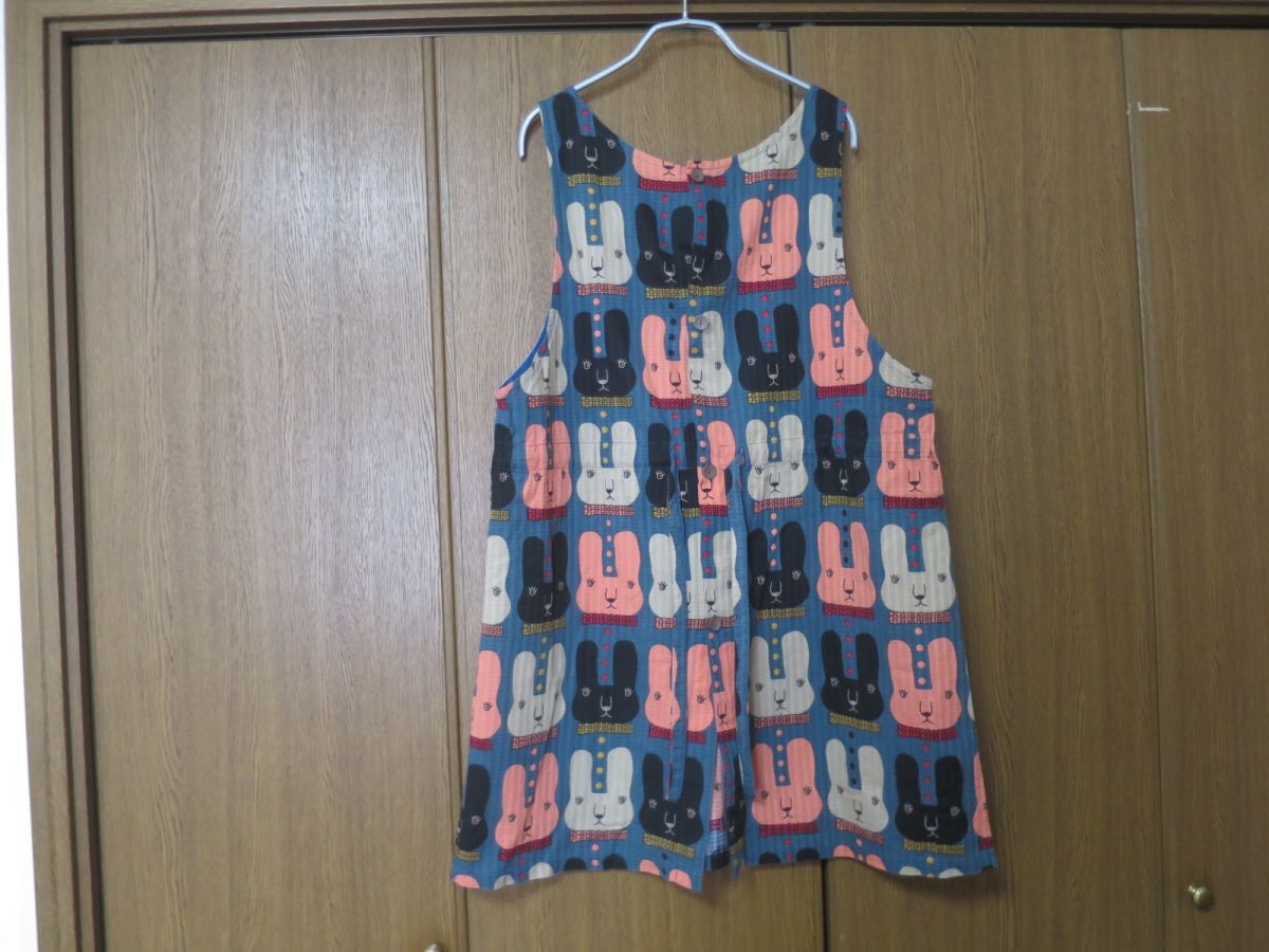 マタノアツコ ウサギ柄エプロン_画像3